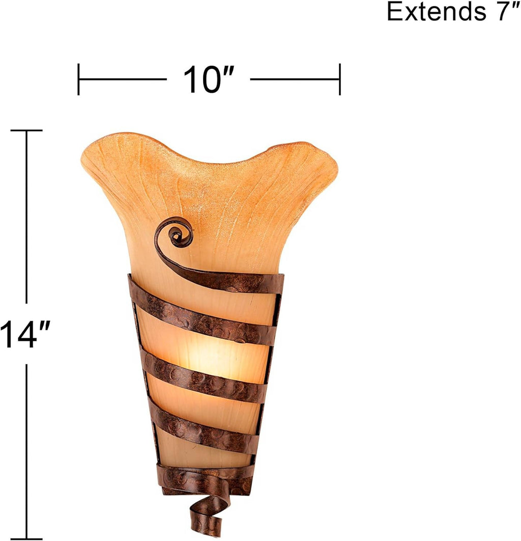 Set of 2 Rust Wall Light Sconces E108781