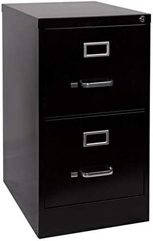 2 Drawer Metal Vertical File Cabinet in Black G917