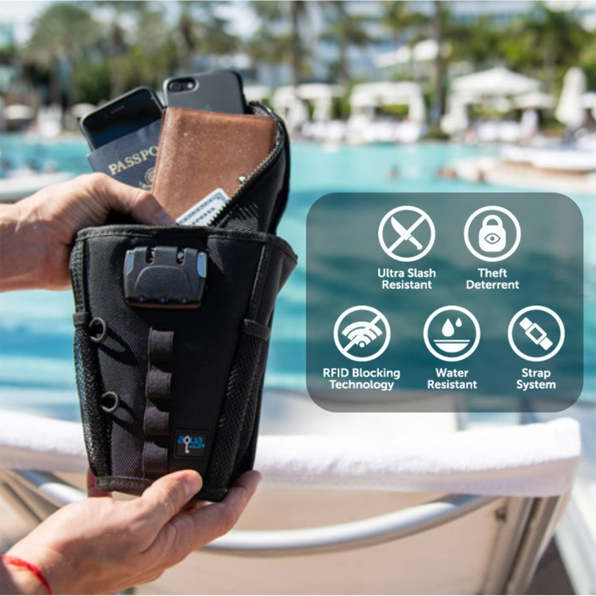 Blue Portable Travel Safe X582902