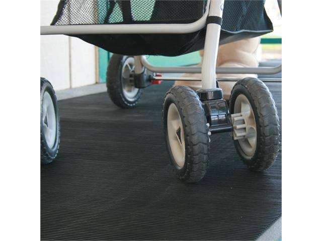 Black 1/8 in x 3 ft x 10 ft Non-Slip Rubber Floor Mat K2964