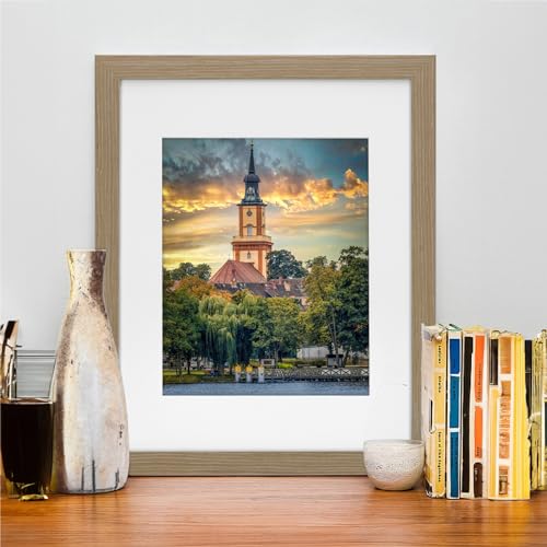 3 Pack Stained Tan Wood Grain Picture Frame Set F80774