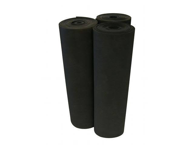 Black 1/8 in x 3 ft x 10 ft Non-Slip Rubber Floor Mat K2964