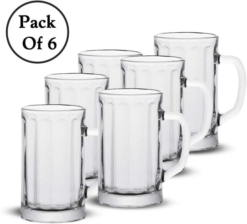 17 Ounce Clear Beer Mugs, Set of 6 S9862