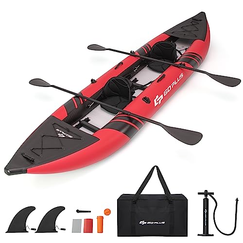 2-person Inflatable Kayak with Aluminium Oars, EVA Padded Seat, Hand Pump, Carry Bag L7234