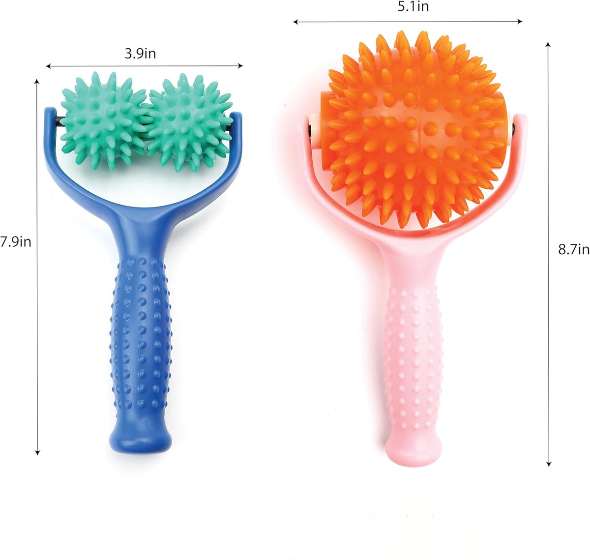 2PCS Handheld Spiky Massage Balls Rollers with Handle C700596
