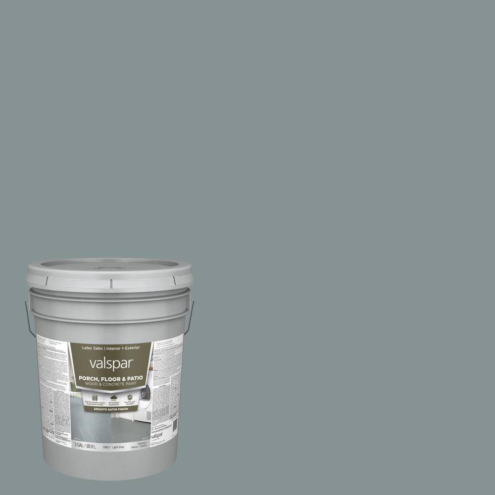 Light Gray Satin Porch and Floor Paint (5-Gallon) E91379