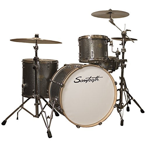 4-Piece Shell Pack with 24" Bass Drum, Silver Sparkle E827