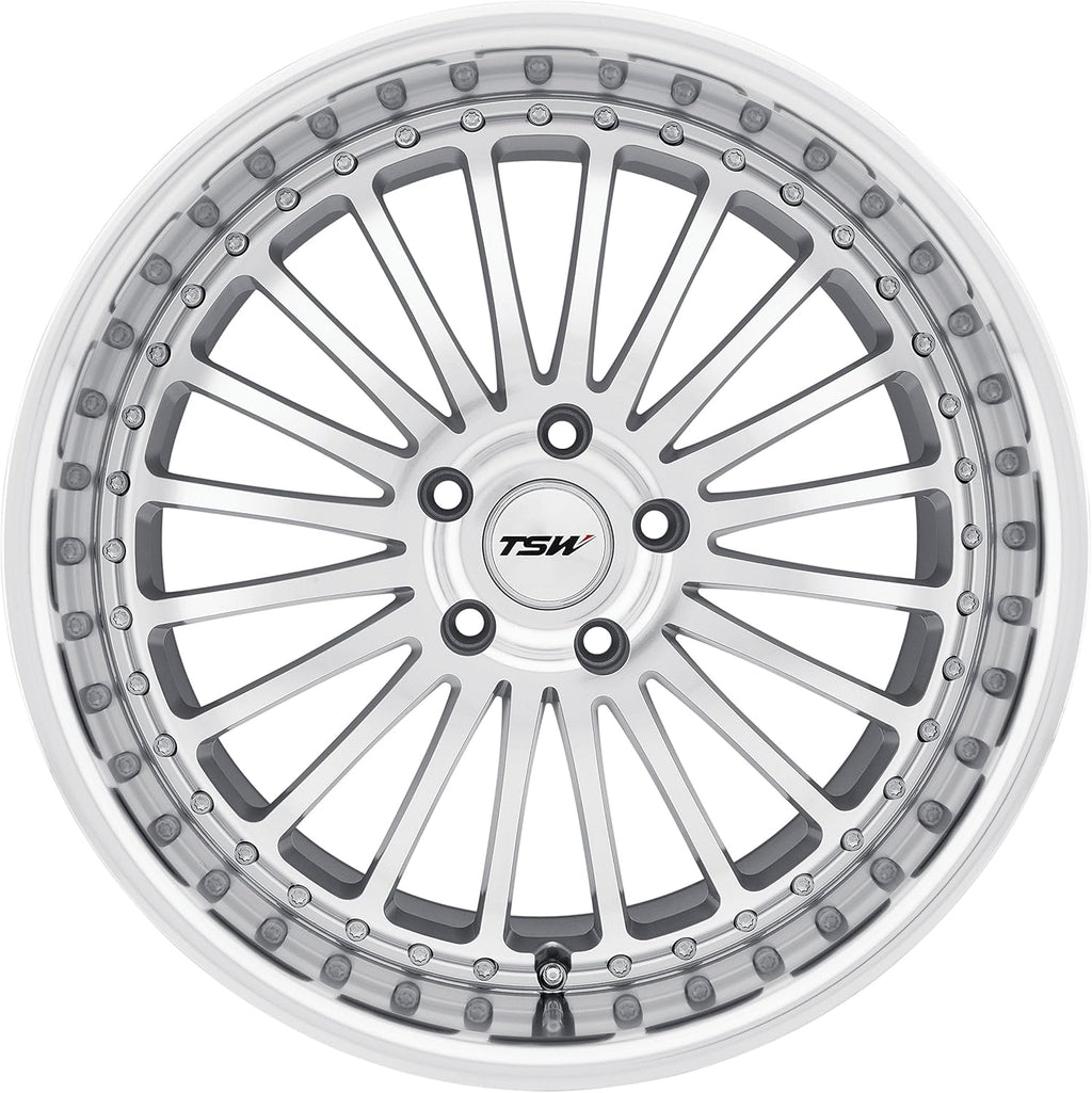Silver Wheel with Machined Lip 18x8 E165166