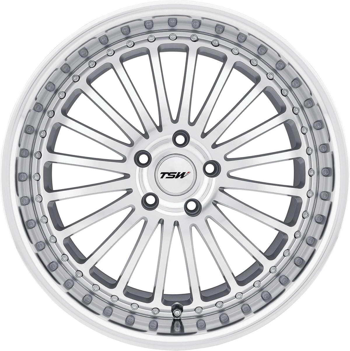 Silver Wheel with Machined Lip 18x8 E165166