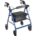 Blue Aluminum Rollator Walker with Padded Seat F9874