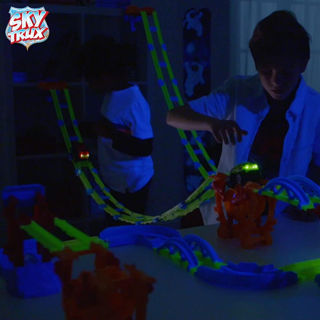 48 Pcs Glow in The Dark Race Car Track with 2 Cars M616785