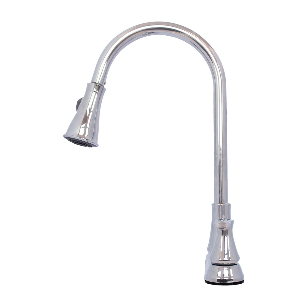 Chrome Double Handle Pull Down Spray Kitchen Sink Faucet A744