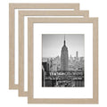 3 Pack Stained Tan Wood Grain Picture Frame Set F80774