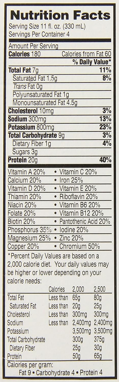 Chocolate 11 Fl Oz Pack of 4 Ready-to-Drink Supplement V28197