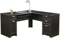 L-Shaped Desk, 30H x 58 3/4W x 18 3/4D, Espresso K697