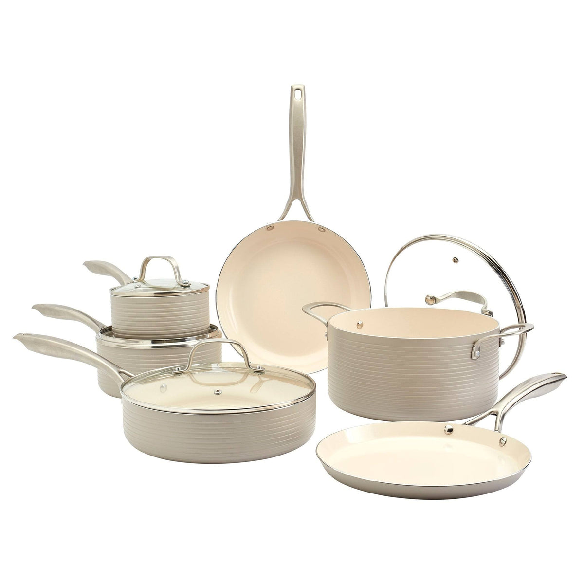 10-Piece Fog Aluminum Non-Stick Cookware Set C299