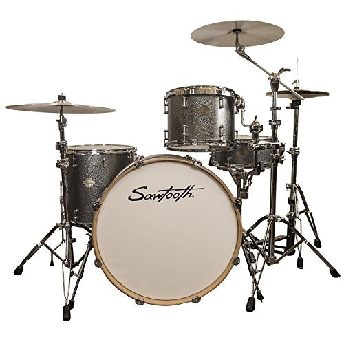4-Piece Shell Pack with 24" Bass Drum, Silver Sparkle E827