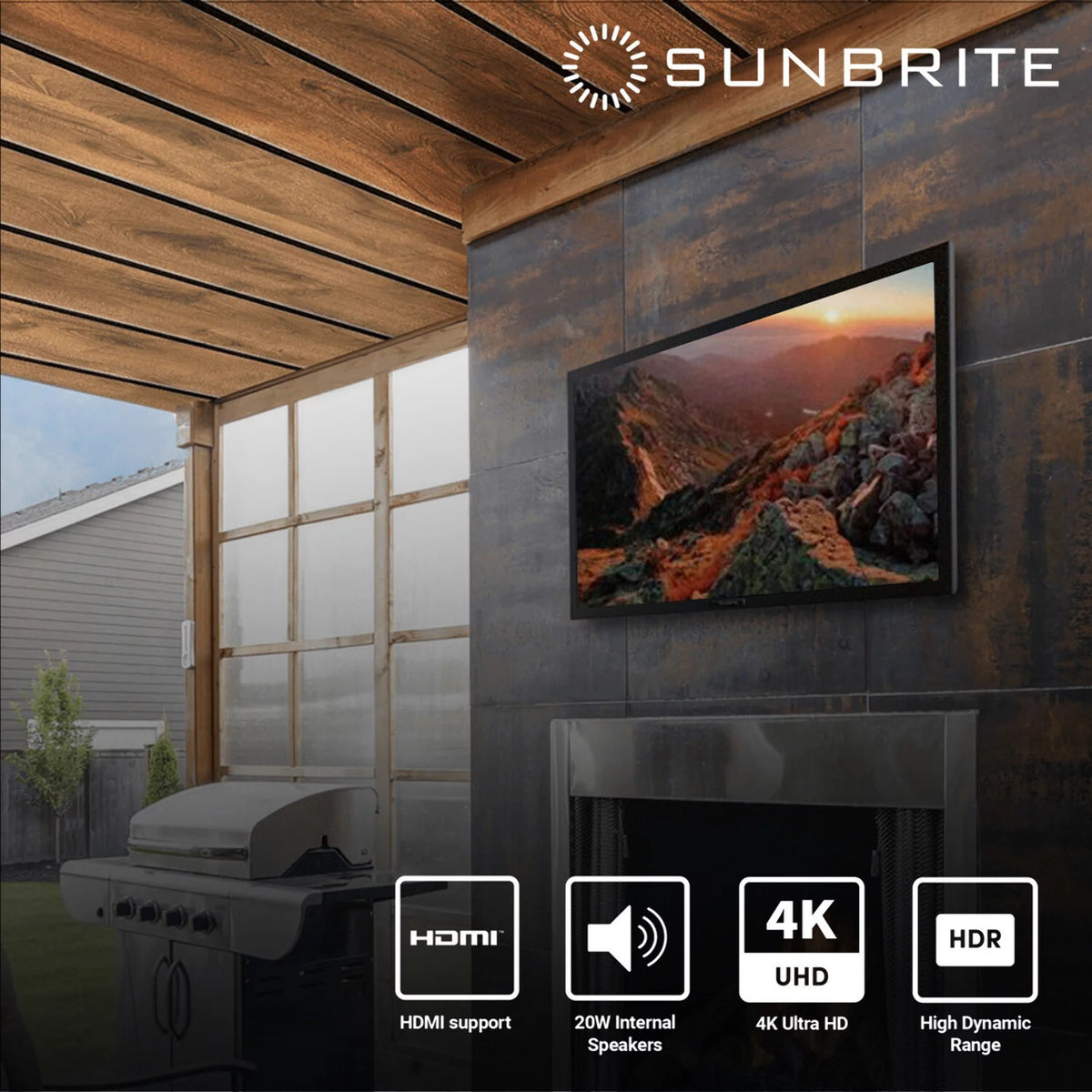 55-inch Full Shade Outdoor 4K Ultra HD HDR LED Weatherproof Television P685852