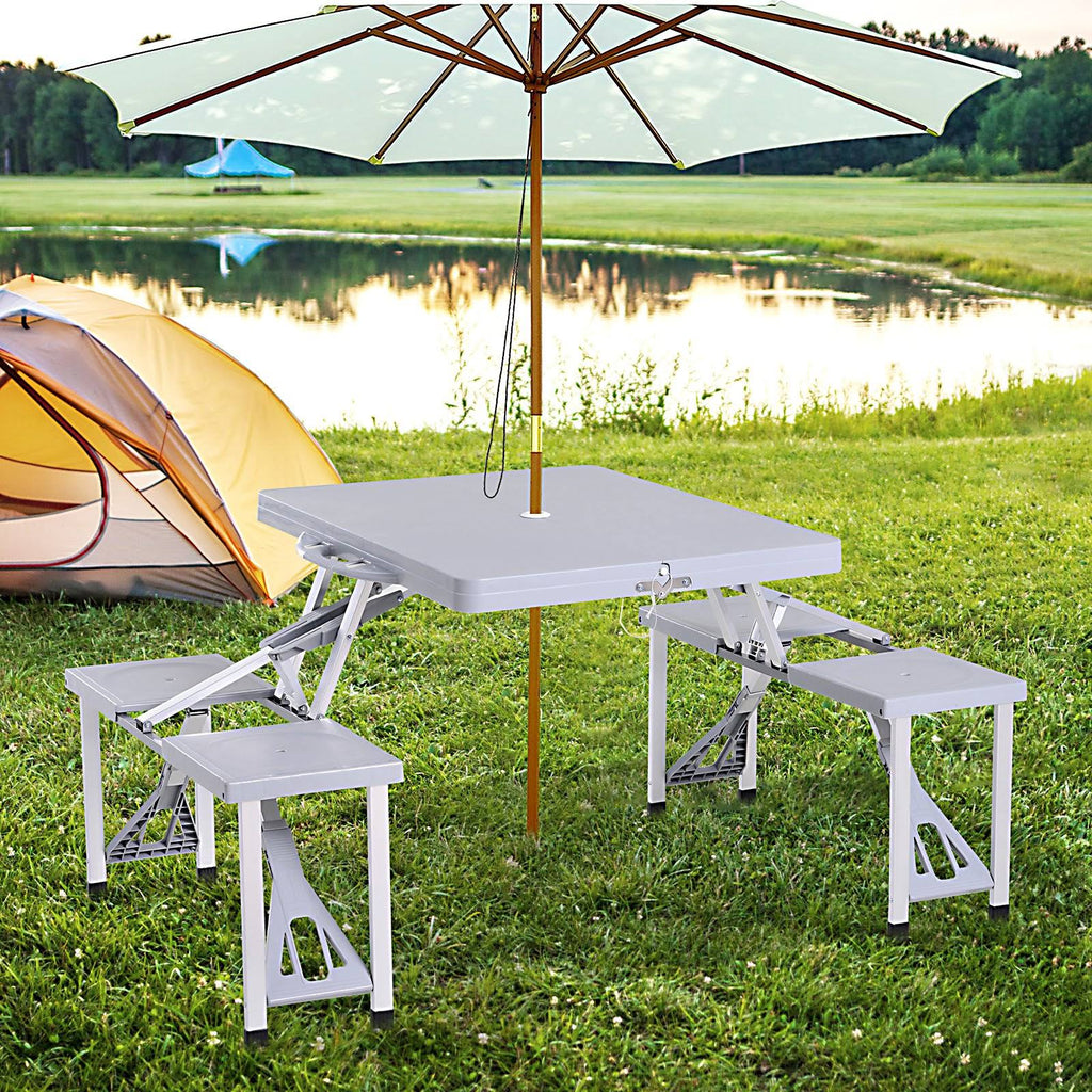 Camping Table with Chairs 4-Seat Set Foldable G352