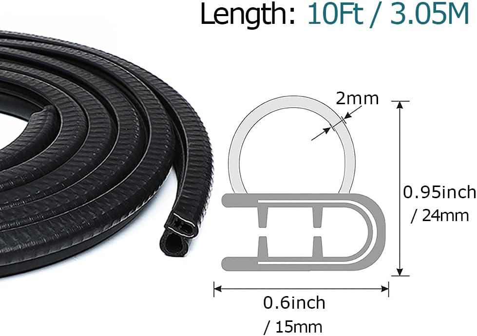 10Ft EPDM Rubber Car Door Seal Strip N404