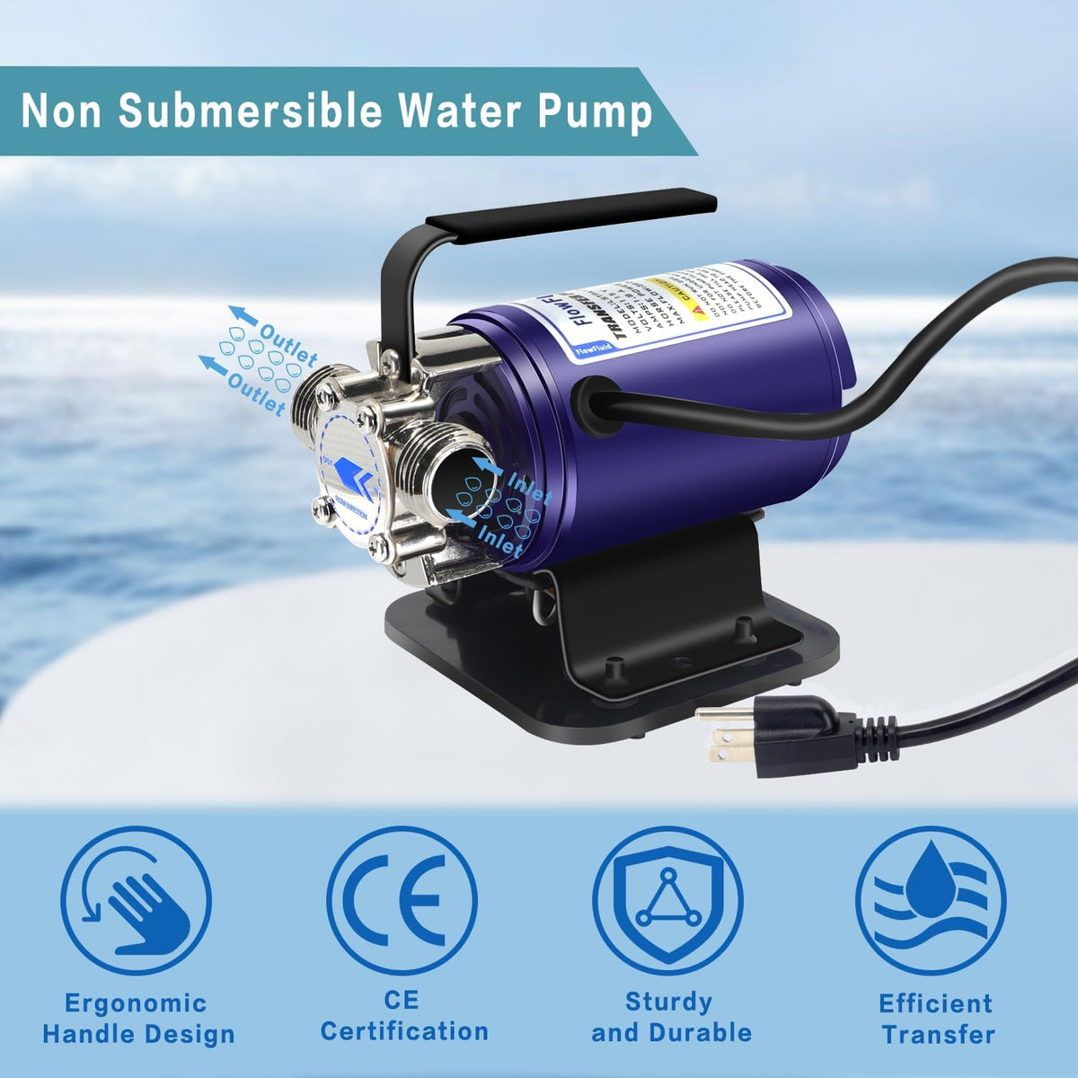 Portable Electric Self Priming Utility Pump 330 GPH Q226653
