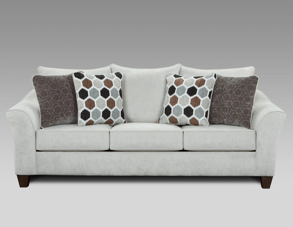 Silver Fabric Pillow-back Sofa S973542