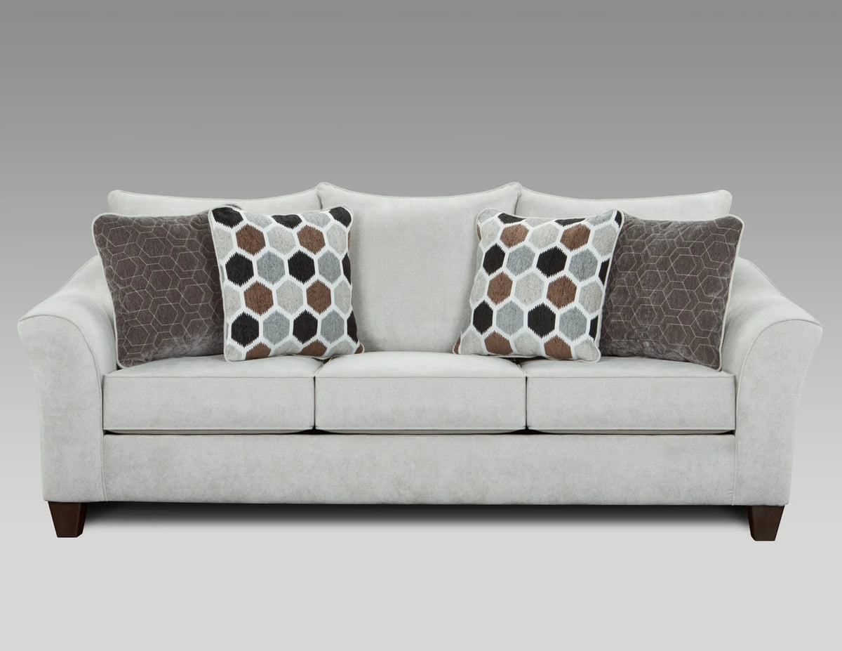 Silver Fabric Pillow-back Sofa S973542