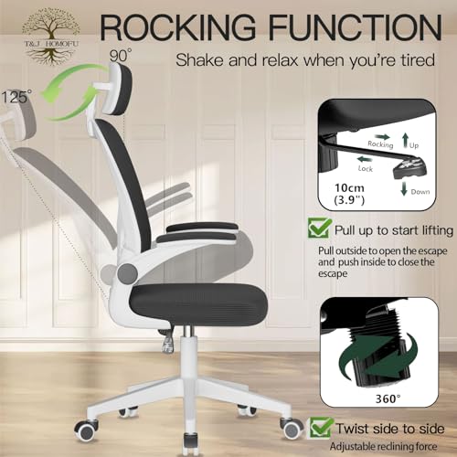 Black Mesh Ergonomic Desk Chair with Adjustable Backrest X2892