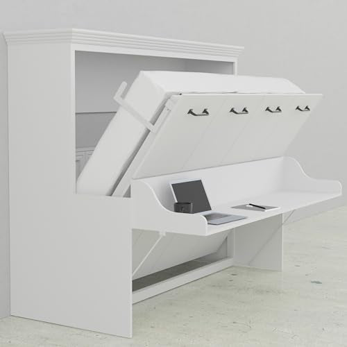 Full Murphy Bed with Desk Engineered and Solid Wood N785370