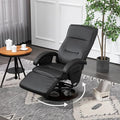 Gray Leather Swivel Recliner Chair with Adjustable Footrest H938868