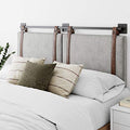 Queen Brown Faux Leather Wall Mount Hanging Headboard H559243