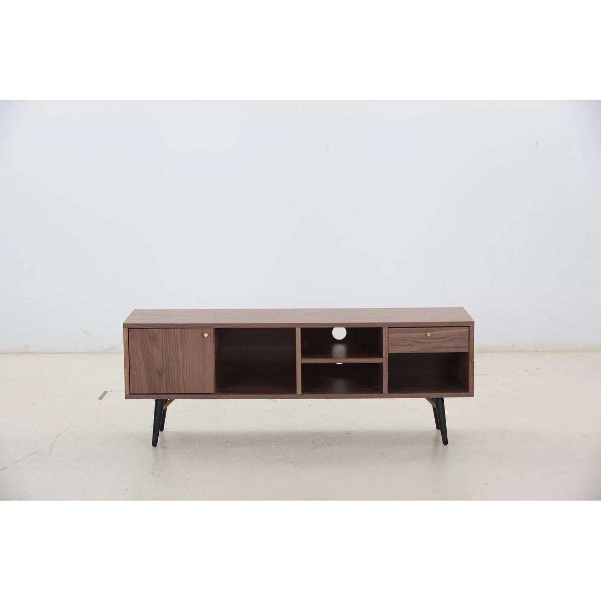 Walnut Low Profile Media Console TV Stand D200987
