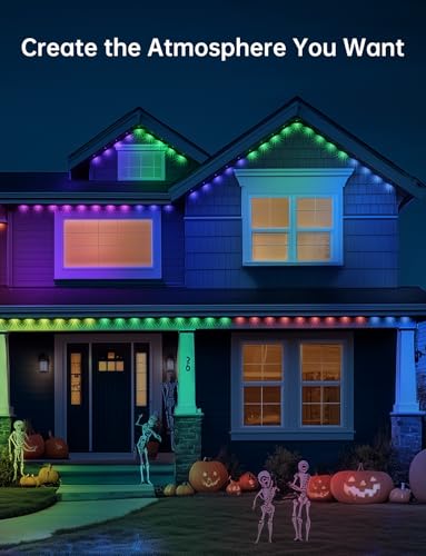 RGB+IC Christmas Eave Lights 30ft 22 LED Warm White IP68 Waterproof Smart Starry Outside Light G18440