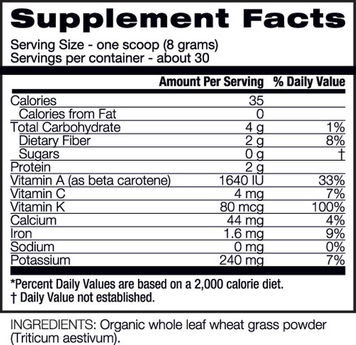 Organic Wheat Grass, 8.5 oz, 30 Servings C334