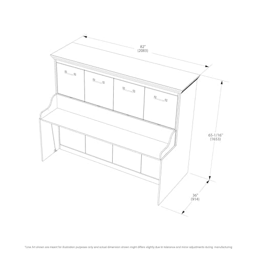 Full Murphy Bed with Desk Engineered and Solid Wood N785370