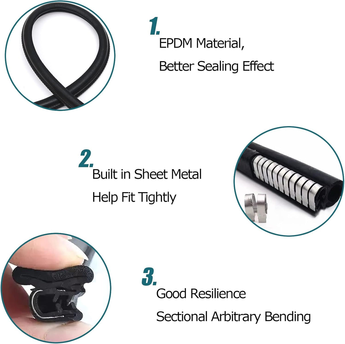 10Ft EPDM Rubber Car Door Seal Strip N404