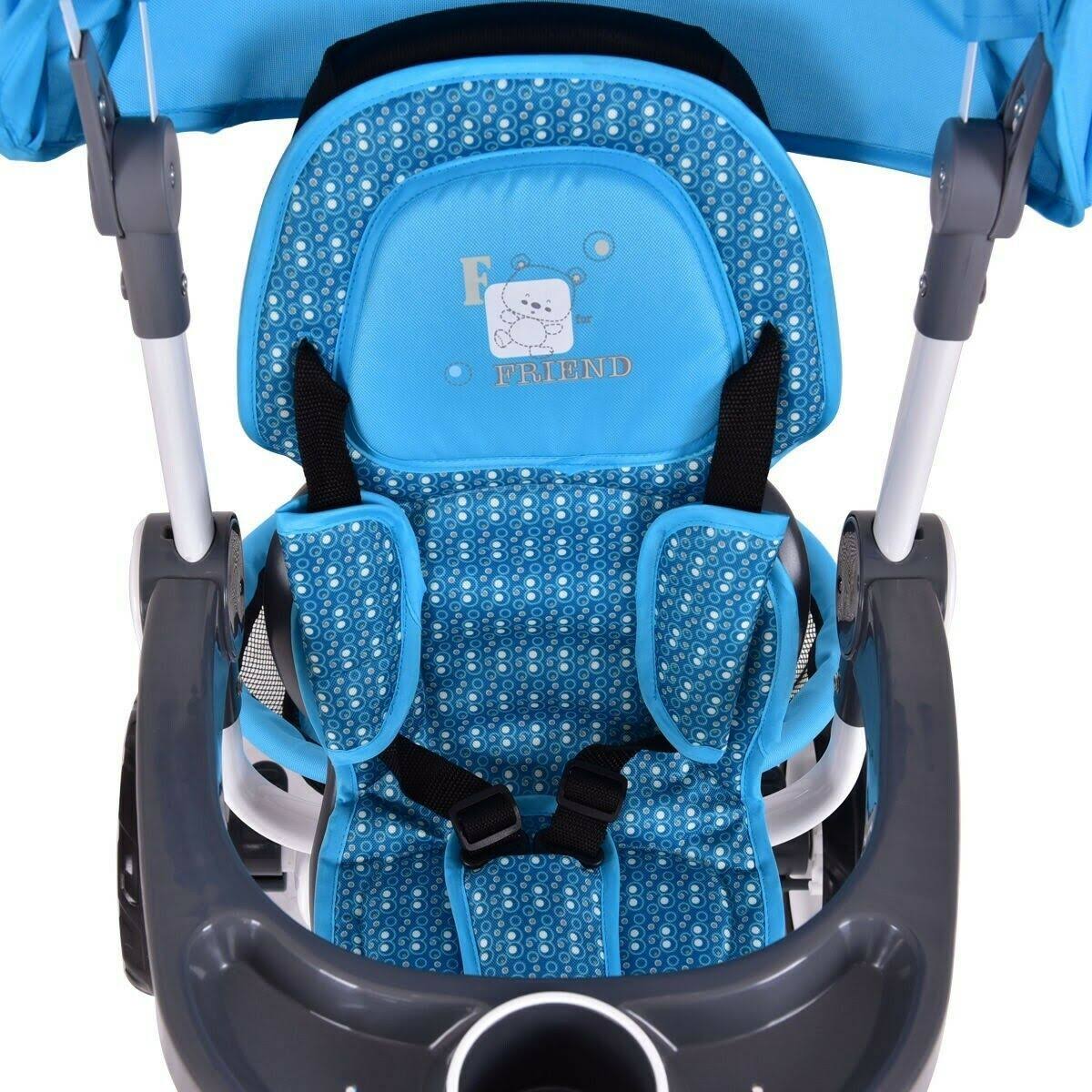 4-in-1 Detachable Baby Stroller Tricycle with Canopy W7230