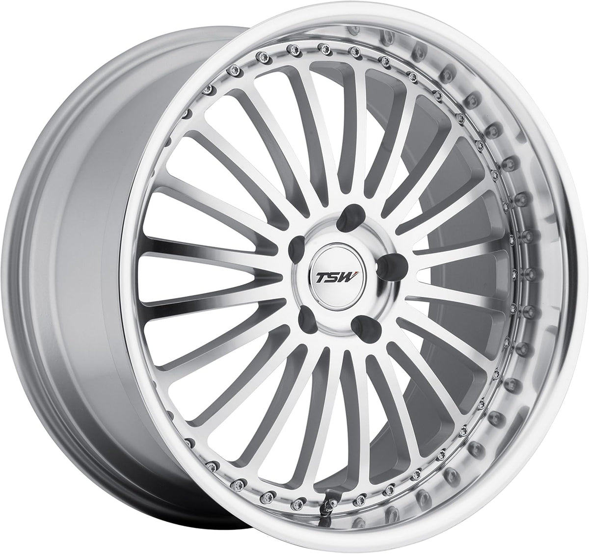 Silver Wheel with Machined Lip 18x8 E165166