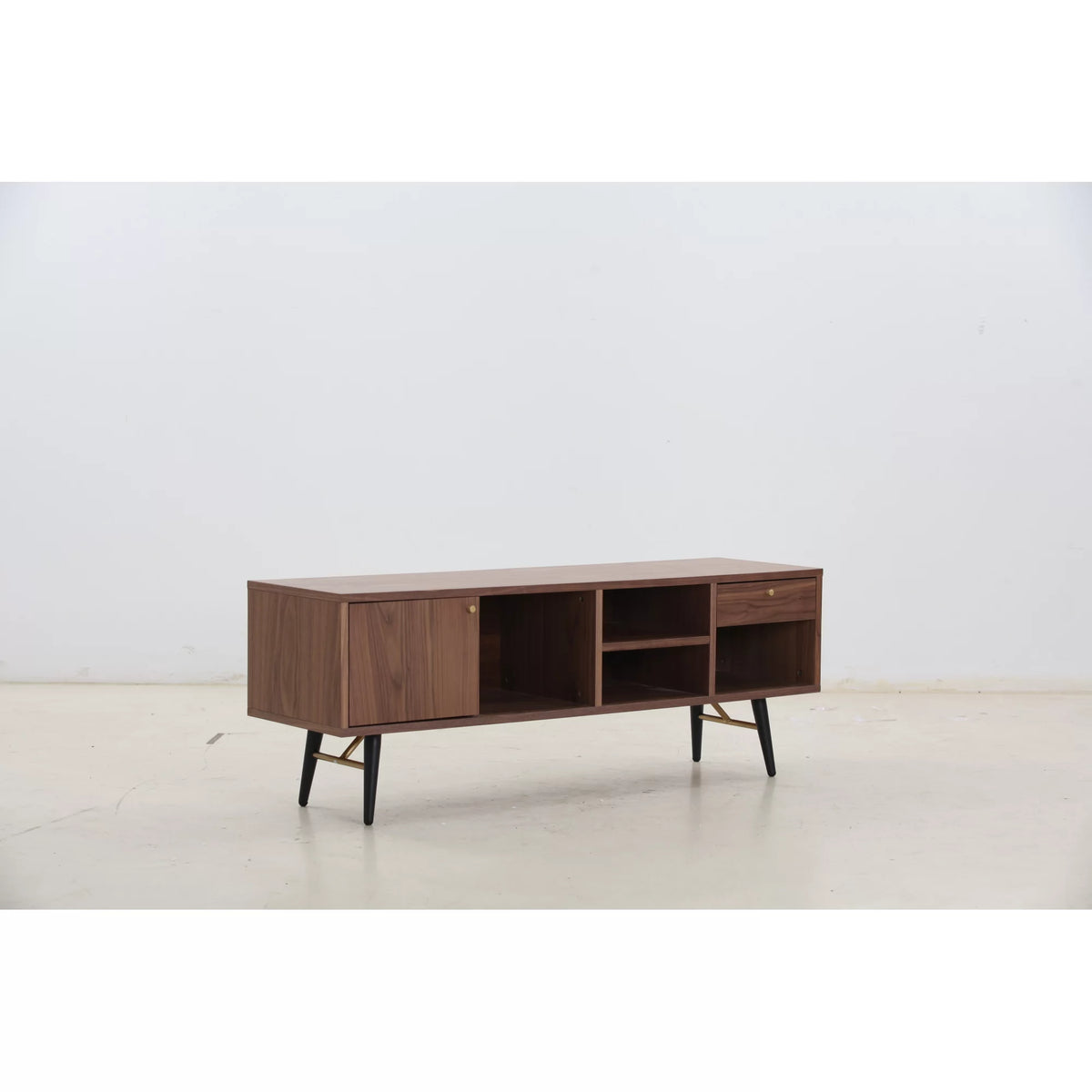 Walnut Low Profile Media Console TV Stand D200987
