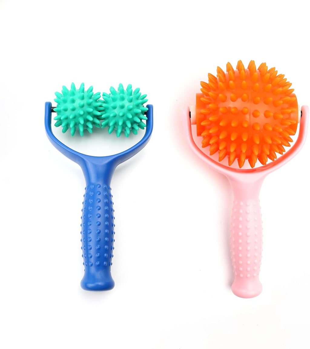 2PCS Handheld Spiky Massage Balls Rollers with Handle C700596