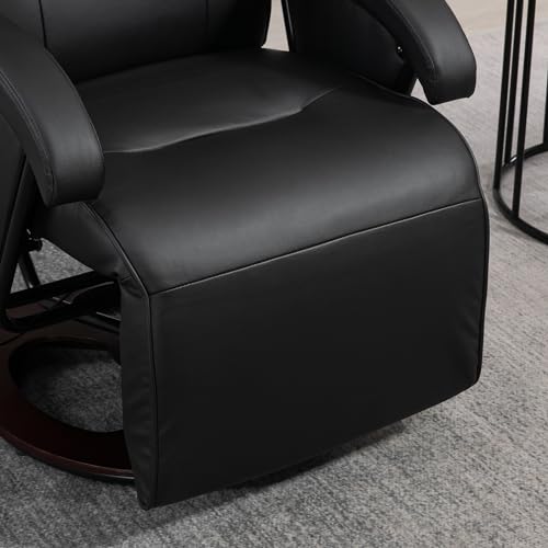 Gray Leather Swivel Recliner Chair with Adjustable Footrest H938868