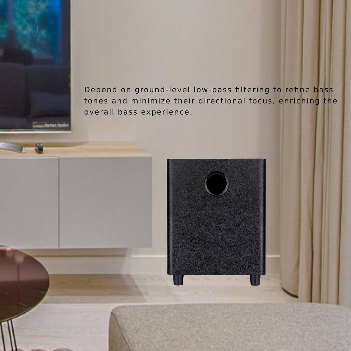 Black 8 Inch Passive Subwoofer Wood Material Z57488