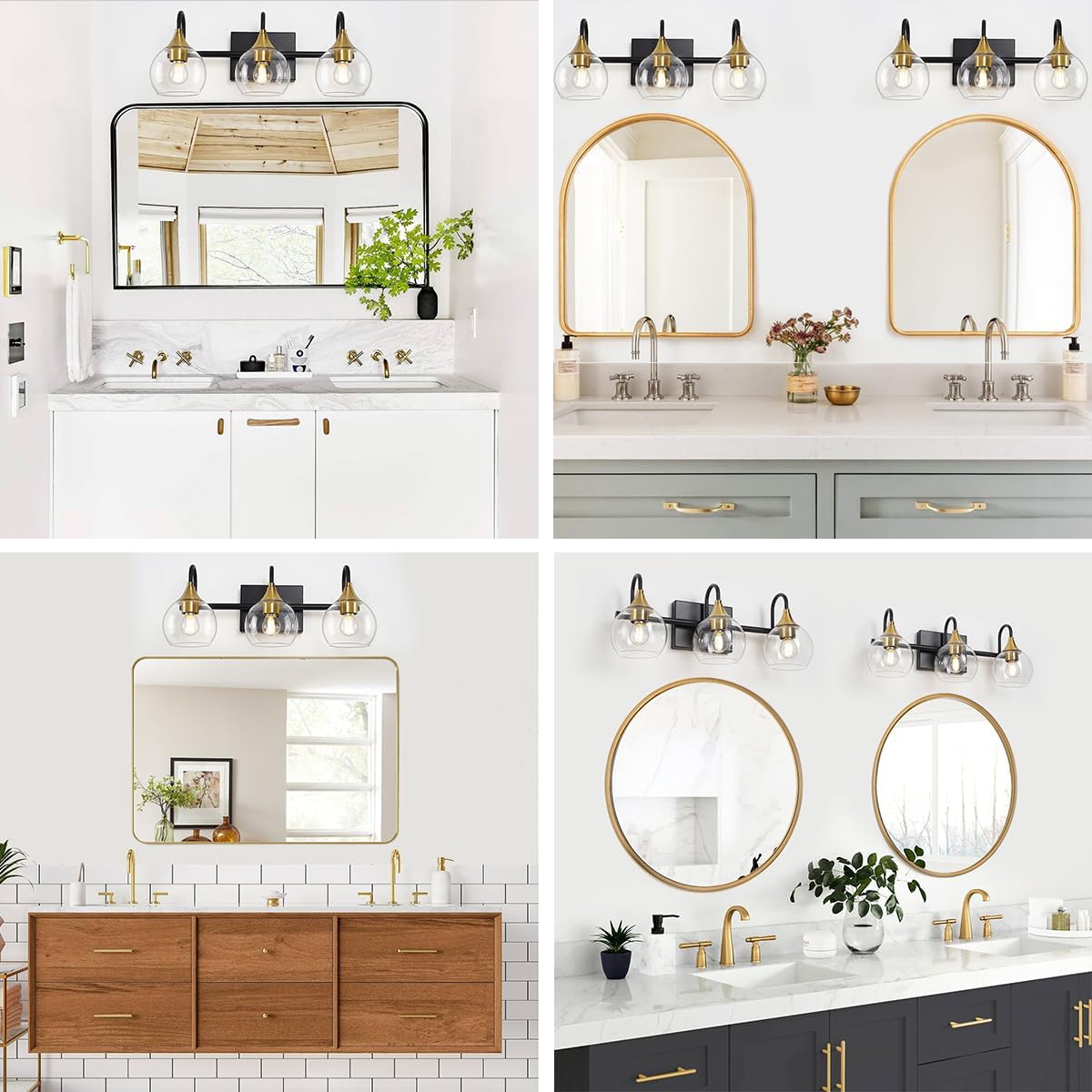 Black Gold 3 Light Bathroom Vanity Light B464