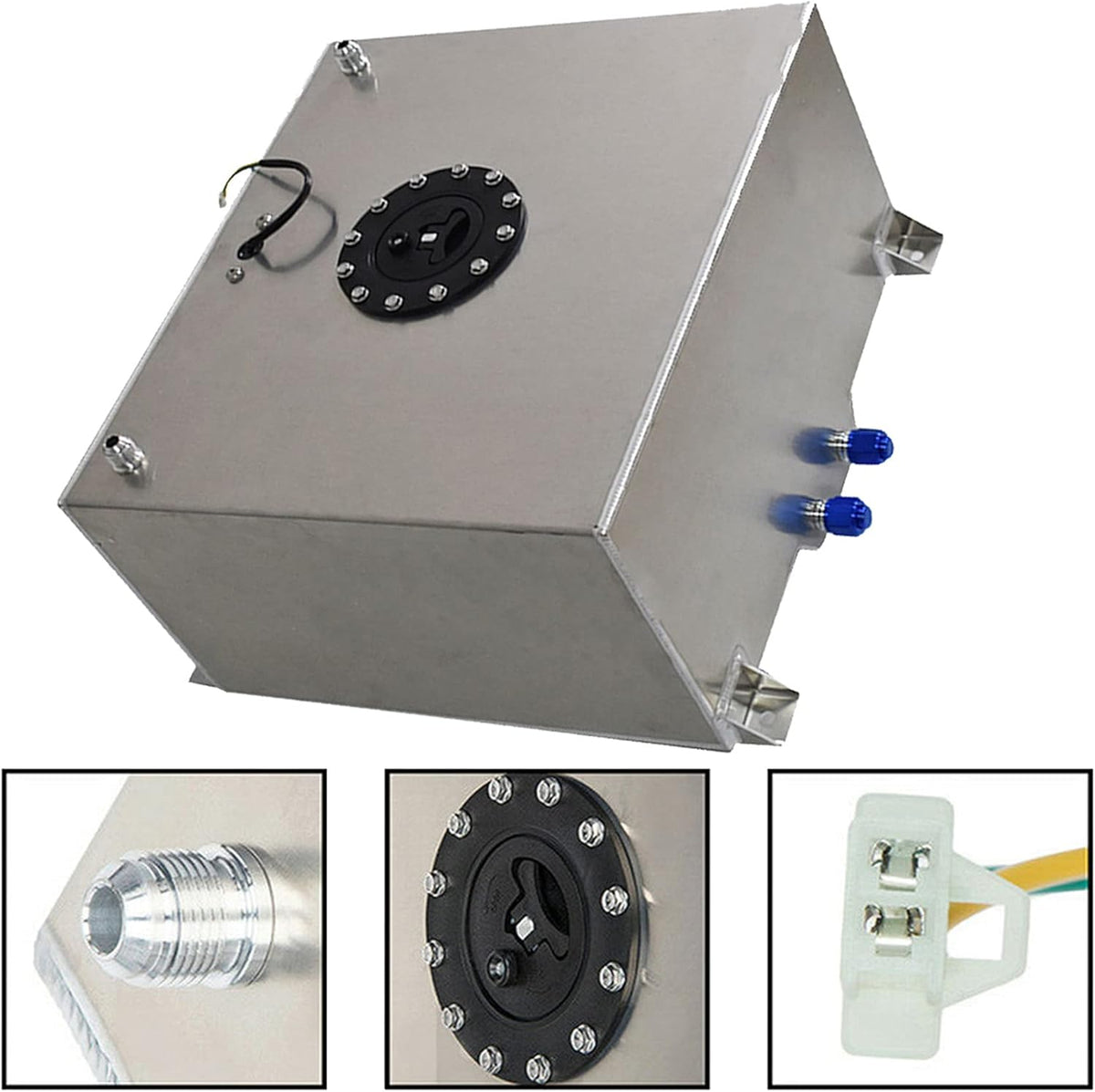 15 Gallon Polished Aluminum Fuel Cell Tank with Level Sender V622610