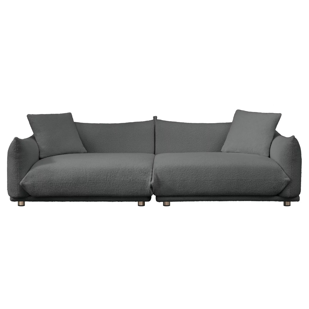 Dark Gray Lambswool Flared Arm Sofa A263765