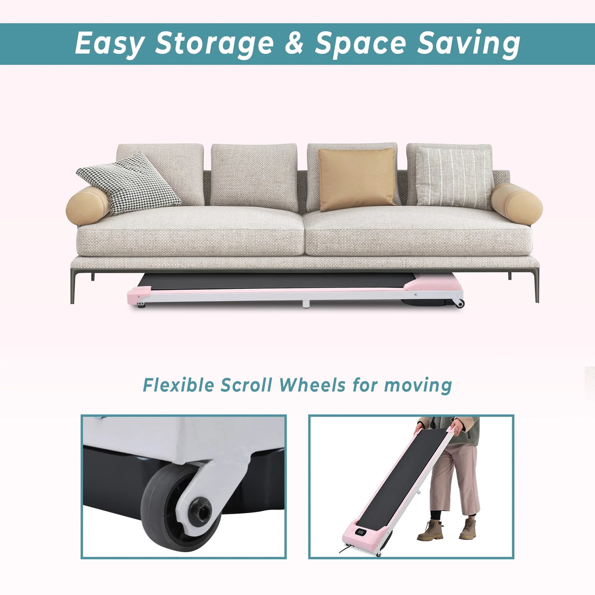 2-in-1 Under Desk Treadmill Walking Pad 2.5HP E895