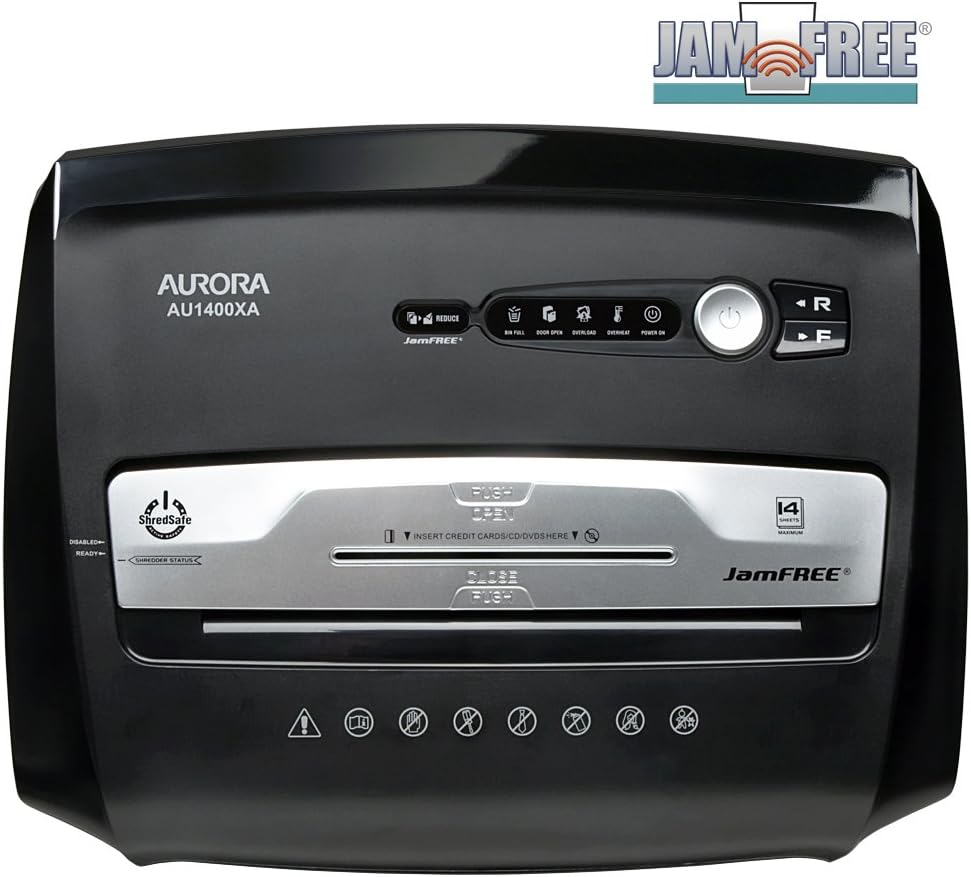 14-Sheet Crosscut Paper Shredder with Pull-Out Wastebasket D484148
