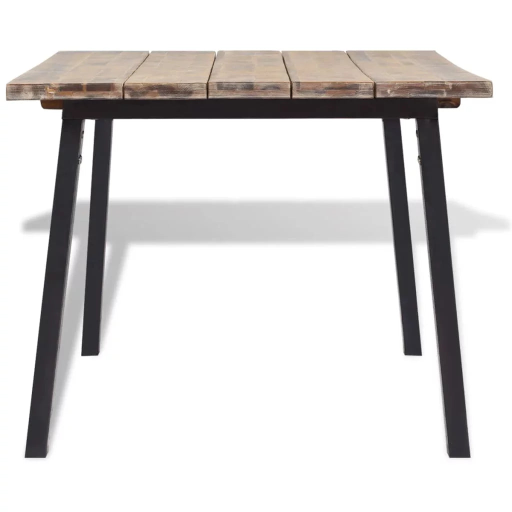 Rustic Acacia Wood Dining Table with Metal Legs V2216