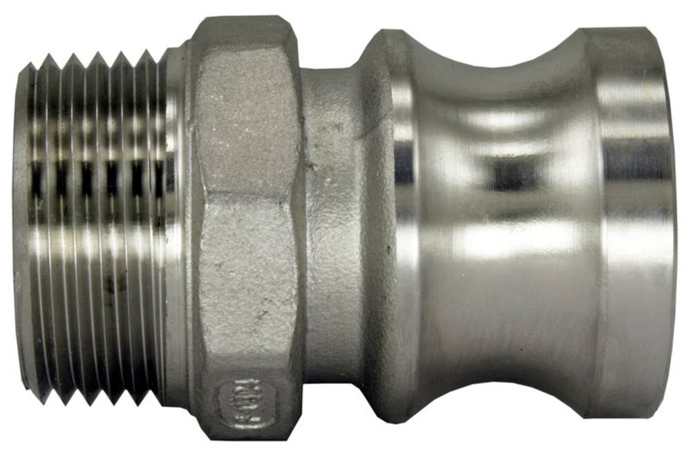 304 Stainless Steel Cam-and-Groove Pipe Fitting Adapter 3/4 inch Cam Lock Plug x 3/4 inch Male NPT G771477