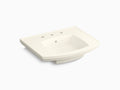 Biscuit Pedestal Bathroom Sink with 8x22 Centerset Faucet Holes R71572
